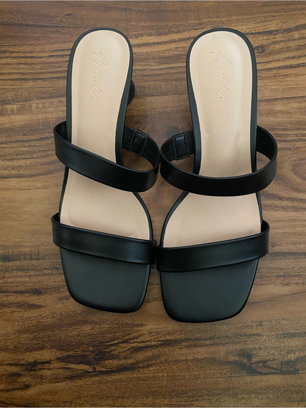 Arromic Square Toe Two-Strap Heeled Sandals